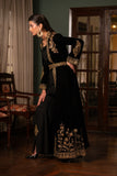 NF-6366 Black Valvet Stitched Coat