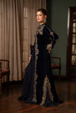 NF-6370 Navy Blue Velvet 3Pcs Stitched Dress