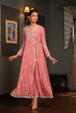 NF-5979 Pink Velvet Stitched Frock