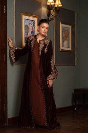 NF-6364 Brown Velvet Coat Stitch Shirt