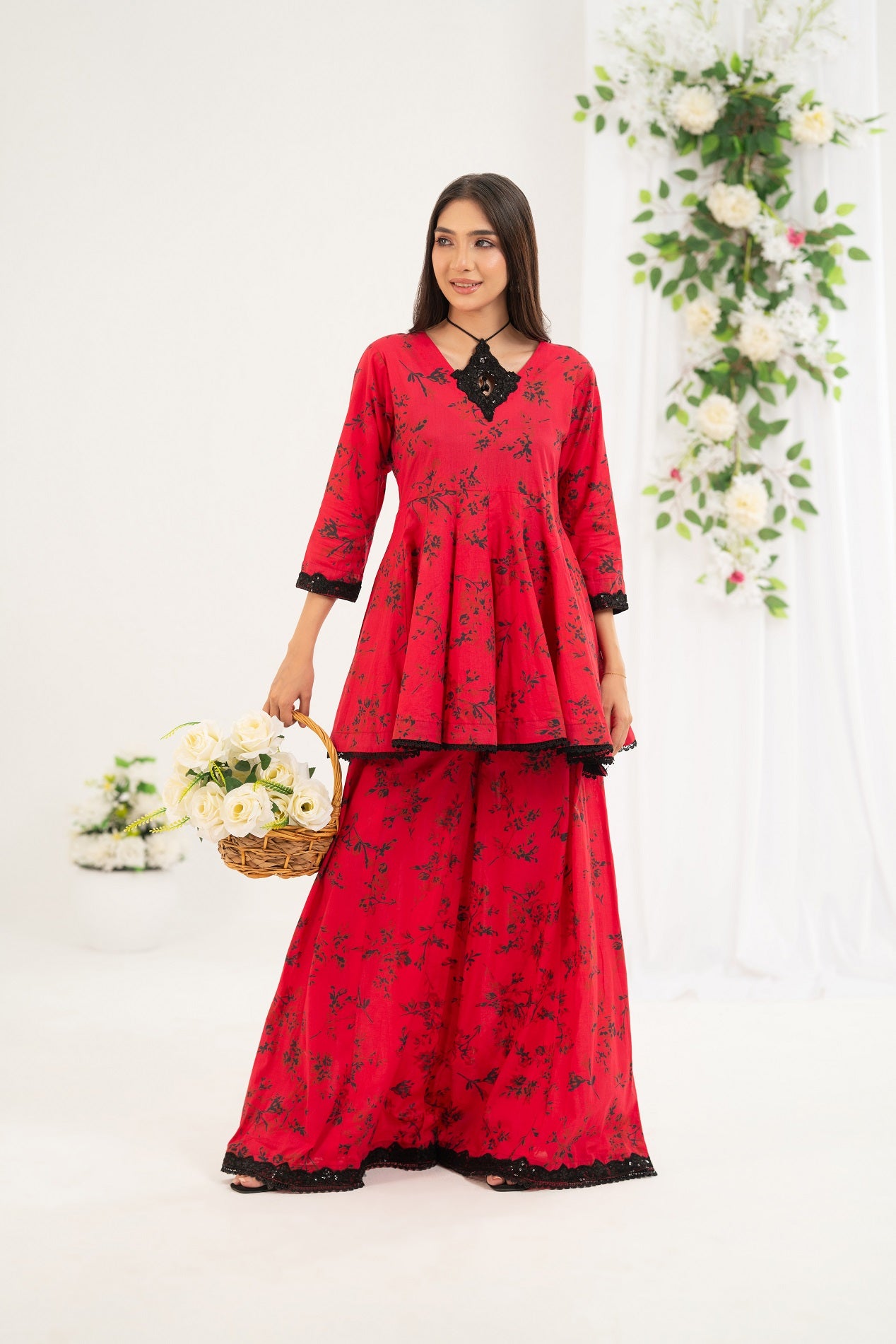 NF-6679 Pink Printed Stitched 2PC Suit