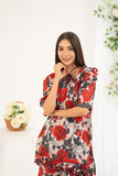 NF-6686 Maroon Grey Print 2PC Stitched Dress