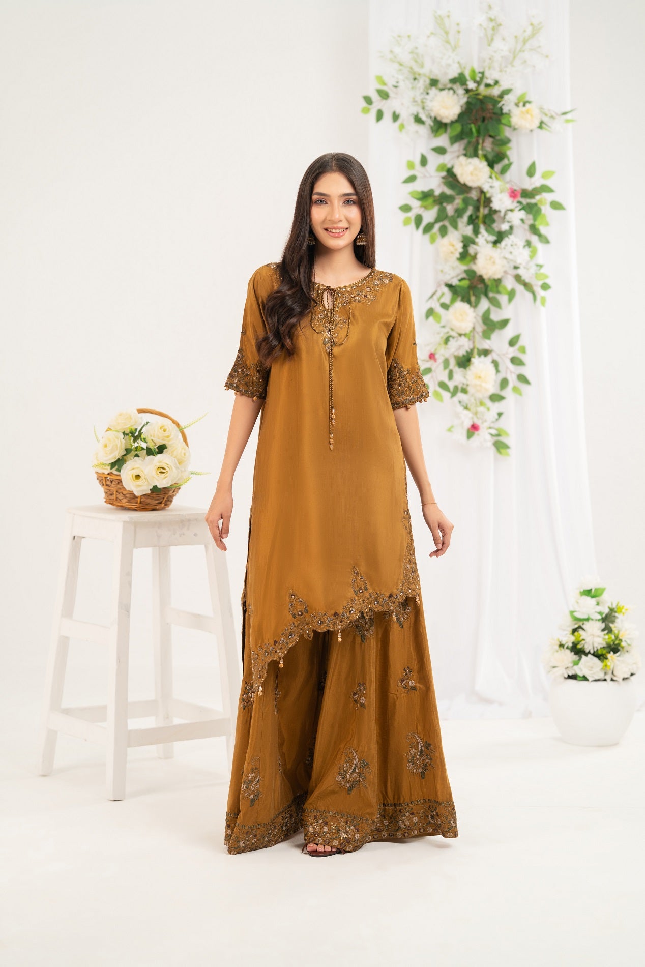 NF-6683 Antique RawSilk 2PC Stitched Dress