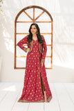 NF-6396 Maroon Jacquard Stitched Frock