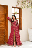 NF-6396 Maroon Jacquard Stitched Frock