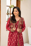 NF-6396 Maroon Jacquard Stitched Frock