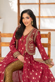 NF-6396 Maroon Jacquard Stitched Frock