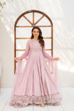 NF-6708 Pink Jacquard Stitched Frock