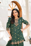 NF-6394 Bottle Green Shirt Gharara Stitched