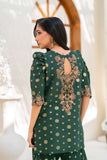 NF-6394 Bottle Green Shirt Gharara Stitched