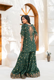NF-6394 Bottle Green Shirt Gharara Stitched