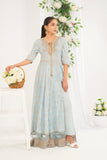 NF-6479 Ferozi Jacquard Stitched frock
