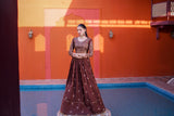 NF-5991 Brown Lehnga Choli Stitched Dress