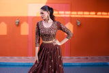 NF-5991 Brown Lehnga Choli Stitched Dress