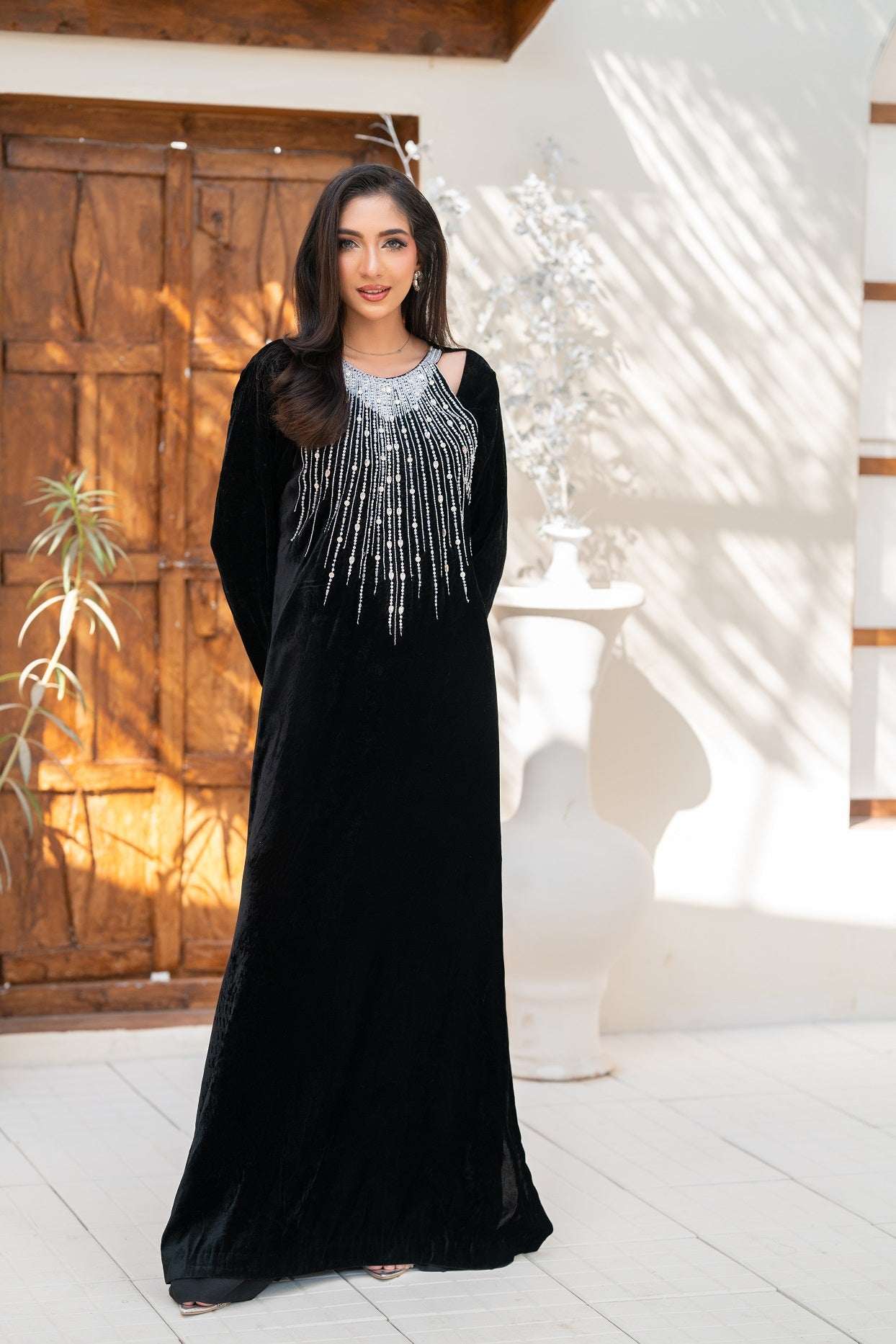 NF-Black Velvet Luxe Pret Dress