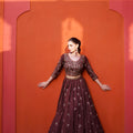 NF-5991 Brown Lehnga Choli Stitched Dress