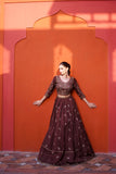 NF-5991 Brown Lehnga Choli Stitched Dress