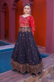 NF-6516 Black Maroon Stitched Lehnga Choli