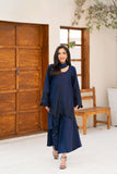 NF-6561 Navy Blue Silk Stitched 2Pc