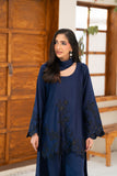 NF-6561 Navy Blue Silk Stitched 2Pc