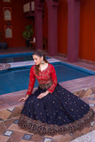 NF-6516 Black Maroon Stitched Lehnga Choli