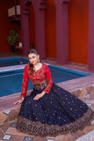 NF-6516 Black Maroon Stitched Lehnga Choli