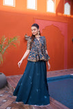 NF-6600 Sea Green Peplum Shirt & Lehnga Suit