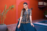 NF-6600 Sea Green Peplum Shirt & Lehnga Suit