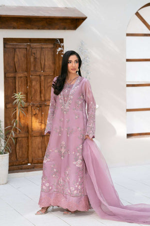 NF-6393 Pink Sheesha Silk Stitched 3Pc Suit