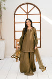 NF-6386 Olive Silk 2PC Stitched Suit
