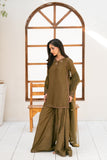 NF-6386 Olive Silk 2PC Stitched Suit