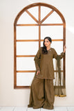 NF-6386 Olive Silk 2PC Stitched Suit