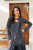 NF-6628 Grey Silk Stitched 2Pc Suit
