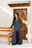 NF-6628 Grey Silk Stitched 2Pc Suit
