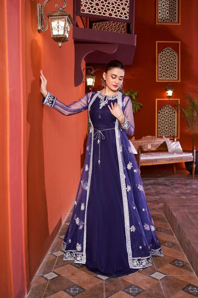 NF-6604 Royal Blue Lehnga Choli With Upper