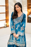 NF-6804 Electric Blue Silk 2Pc Stitched Suit