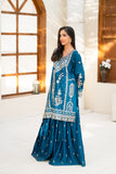 NF-6804 Electric Blue Silk 2Pc Stitched Suit