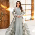 NF-6706 Grey Jacquard Stitched Suit