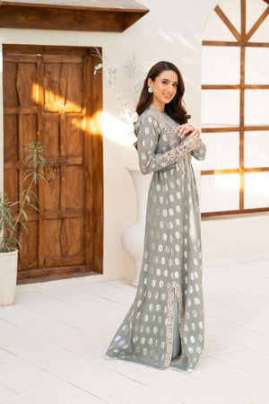 NF-6706 Grey Jacquard Stitched Suit