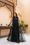 NF-6525 Black Net Stitched Dress