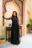 NF-6525 Black Net Stitched Dress