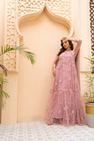 NF-5965 Peach Net Summer Stitched Dress