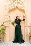 NF-6278 Green Net Stitched Frock