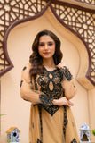 NF-6267 Beige Net Stitched Frock