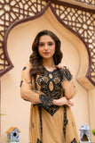NF-6267 Beige Net Stitched Frock