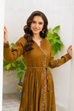 NF-16413 Brown chicken Cotton  Frock