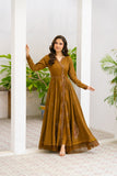 NF-16413 Brown chicken Cotton  Frock