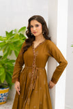 NF-16413 Brown chicken Cotton  Frock