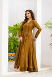 NF-16413 Brown chicken Cotton  Frock