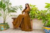 NF-16413 Brown chicken Cotton  Frock